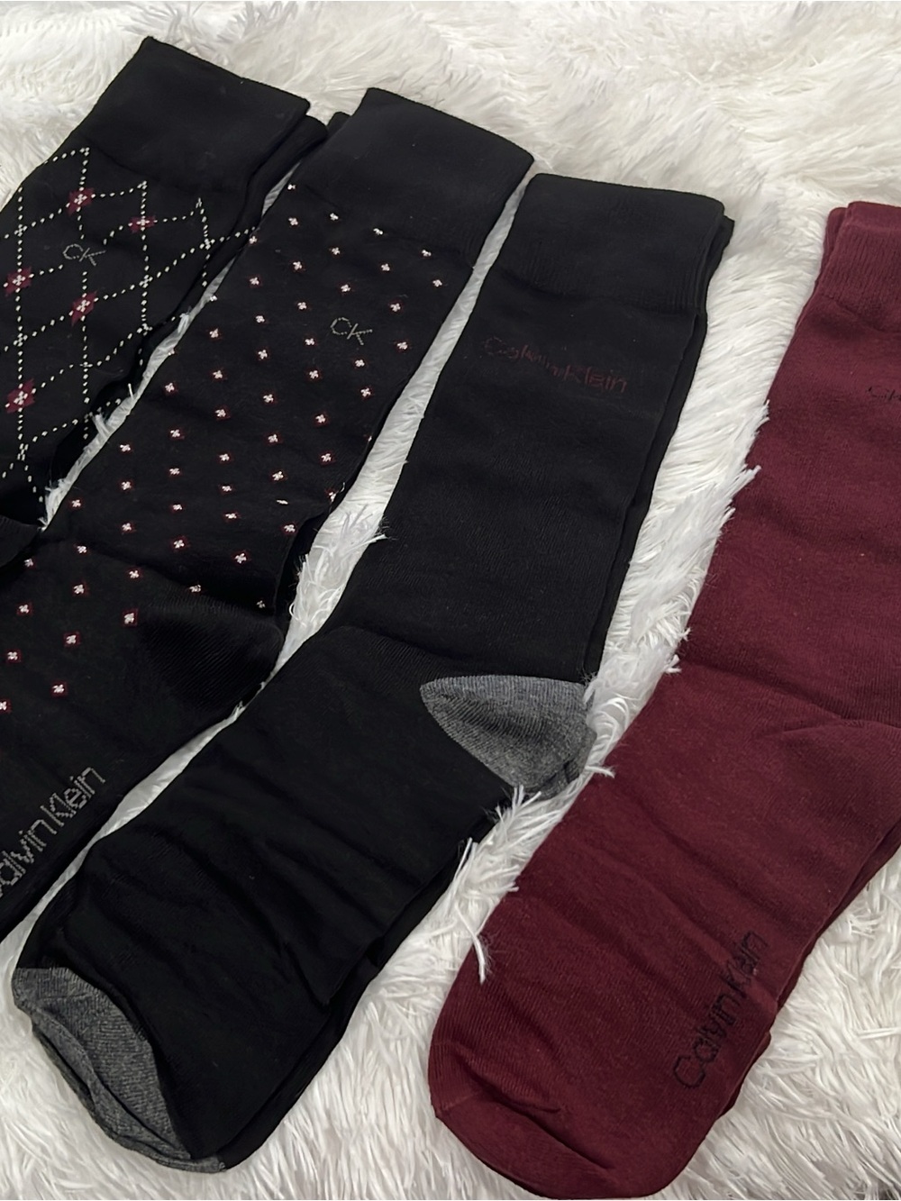Calvin Klein Black, Navy and Burgundy Men's Crew Socks - 4 Pack